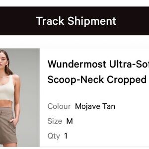 Lululemon Athletica Scoop-Neck Cropped Top in Cream